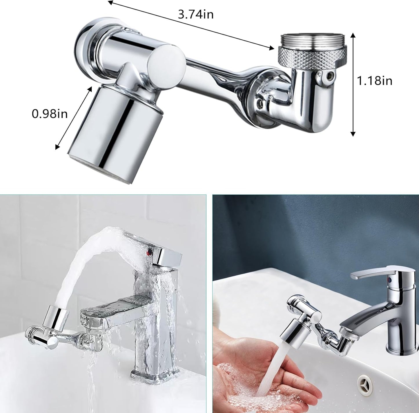 Faucet Extender 1080° Swivel Aerator for Sink & Kitchen