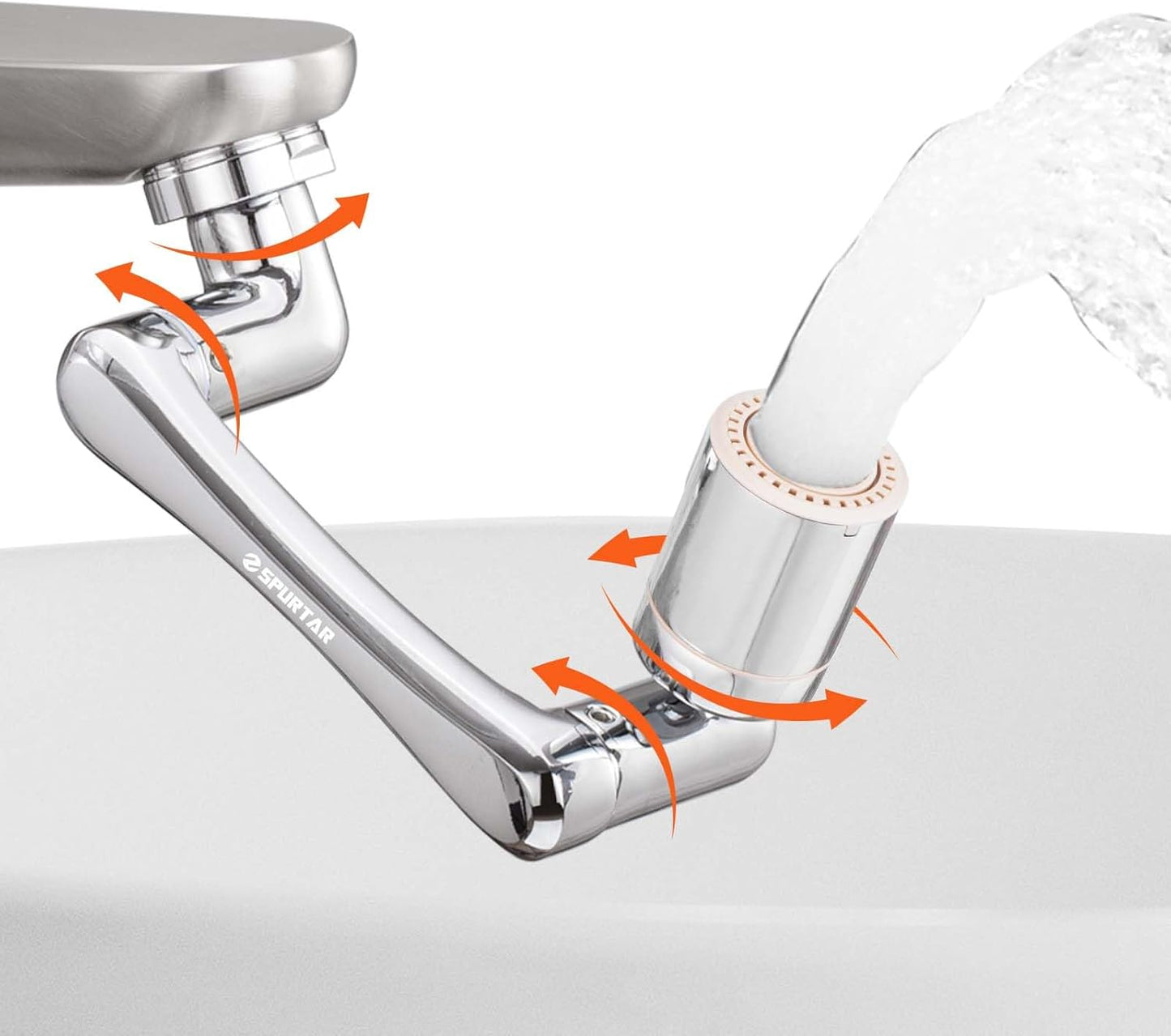 1440° Rotating Faucet Extender with 2-Mode Aerator for Bathroom & Kitchen Sinks