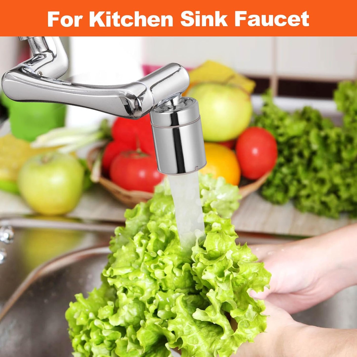 1440° Rotating Faucet Extender with 2-Mode Aerator for Bathroom & Kitchen Sinks